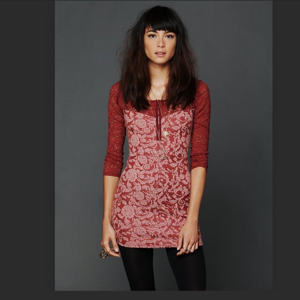 Free People Dress NWT lace floral dress Size Medium